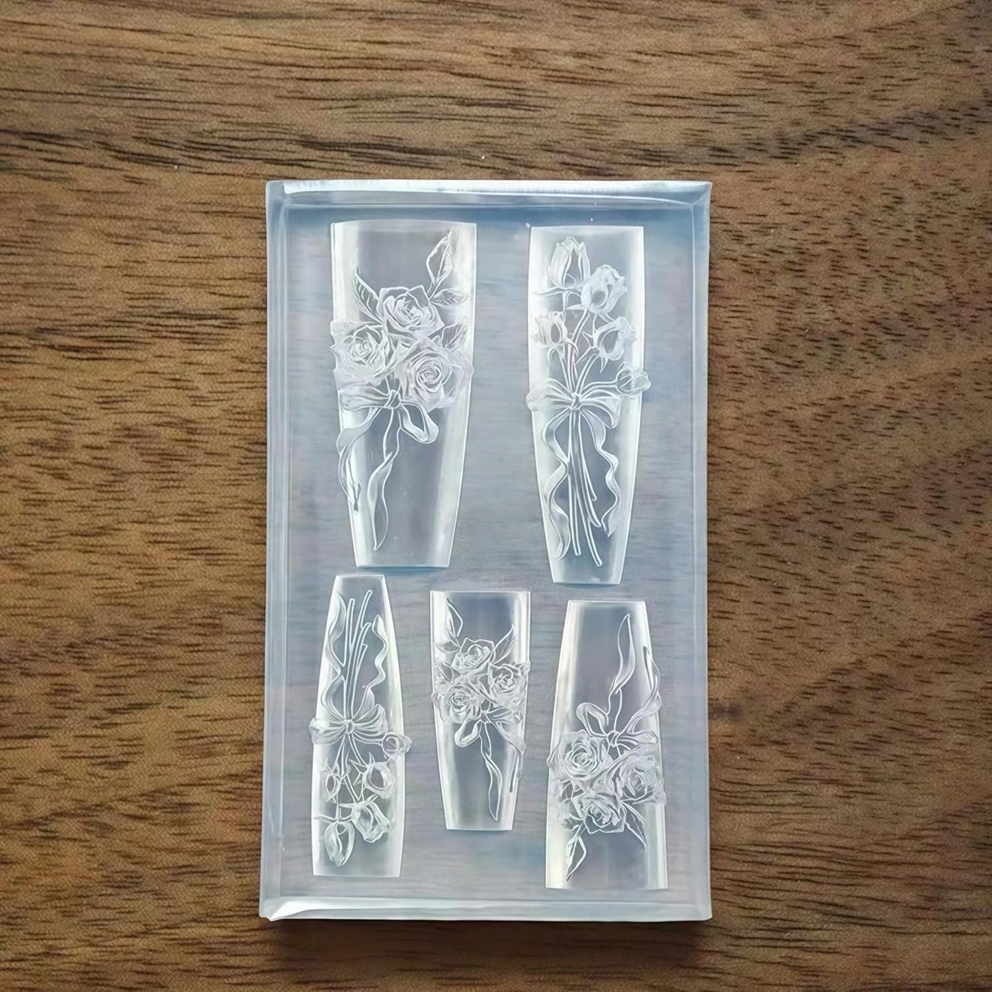 3D Flower Nail Art Molds Rose Bouquet Design, Silicone Nails Tool Y2k Decoration