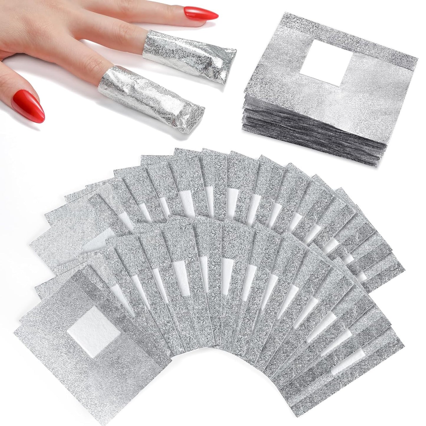 Makartt Nail Polish Remover - 100pcs Nail Foil Wraps for Soak Off Gel Polish Remover, with 1.18inch Pre-attached Lint Free Cotton Pads For Nails, Non Acetone Nail Polish Remover