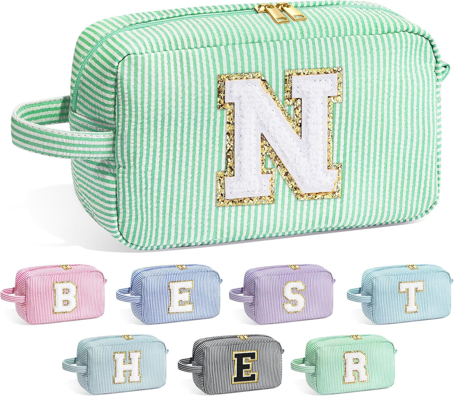 YOOLIFE Gifts for Grandma - Grandma Gifts, Great Grandma Gifts, Best Grandma Gifts, Personalized Birthday Gifts for Grandma, Monogram Initial Makeup Bag Make Up Bag for Women N