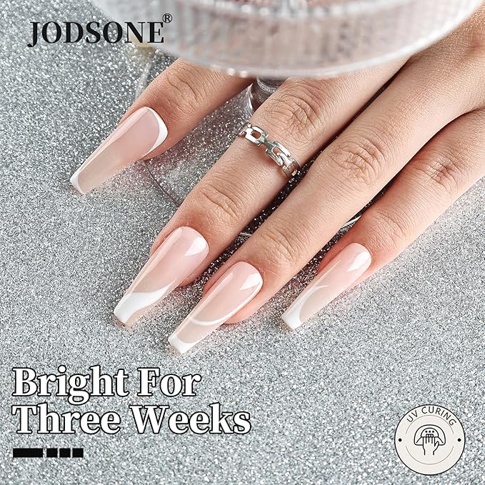 JODSONE 10ml Nail Art Gel Liner White Gel Nail polish Need U V Lamp Cured with Thin Brush at Home DIY Gift for Girls