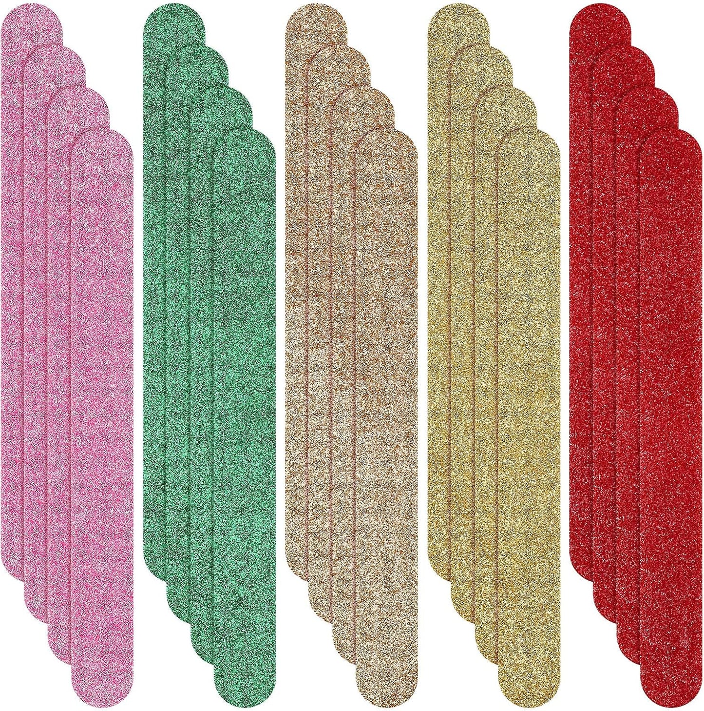 20 Pieces Glitter Nail File Colorful Nail Boards Nail Buffer Double Sided Emery Boards Fingernails Toenails Manicure Files Manicure Care Pedicure Tools for Women Girls (Bright Color)