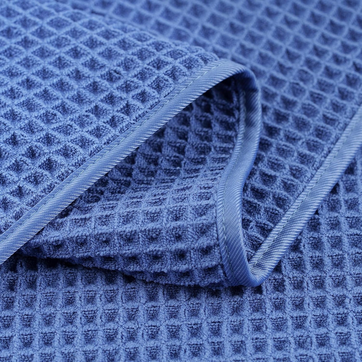 POLYTE Microfiber Lint Free Washcloth Face Towel, 13 x 13 in, 4 Pack (Waffle Weave)