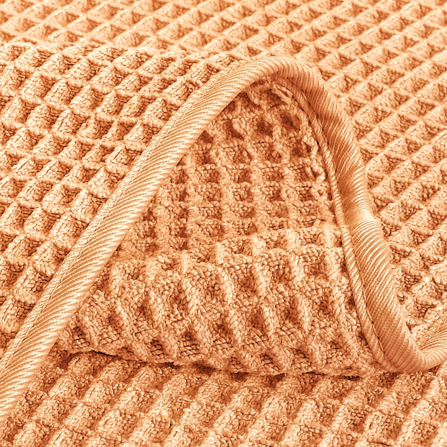 POLYTE Microfiber Lint Free Washcloth Face Towel, 13 x 13 in, 4 Pack (Waffle Weave)