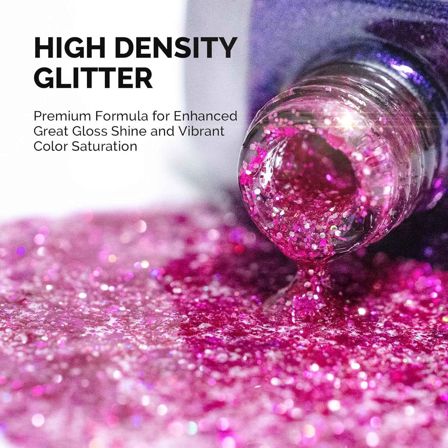 MelodySusie Galaliver Glitter Gel Nail Polish, 15ML Sparkly Shimmer Gel Polish Soak Off UV LED Cured Long Lasting Gift for Women DIY Nail Design Nail Art Manicure Romantic Pink X14