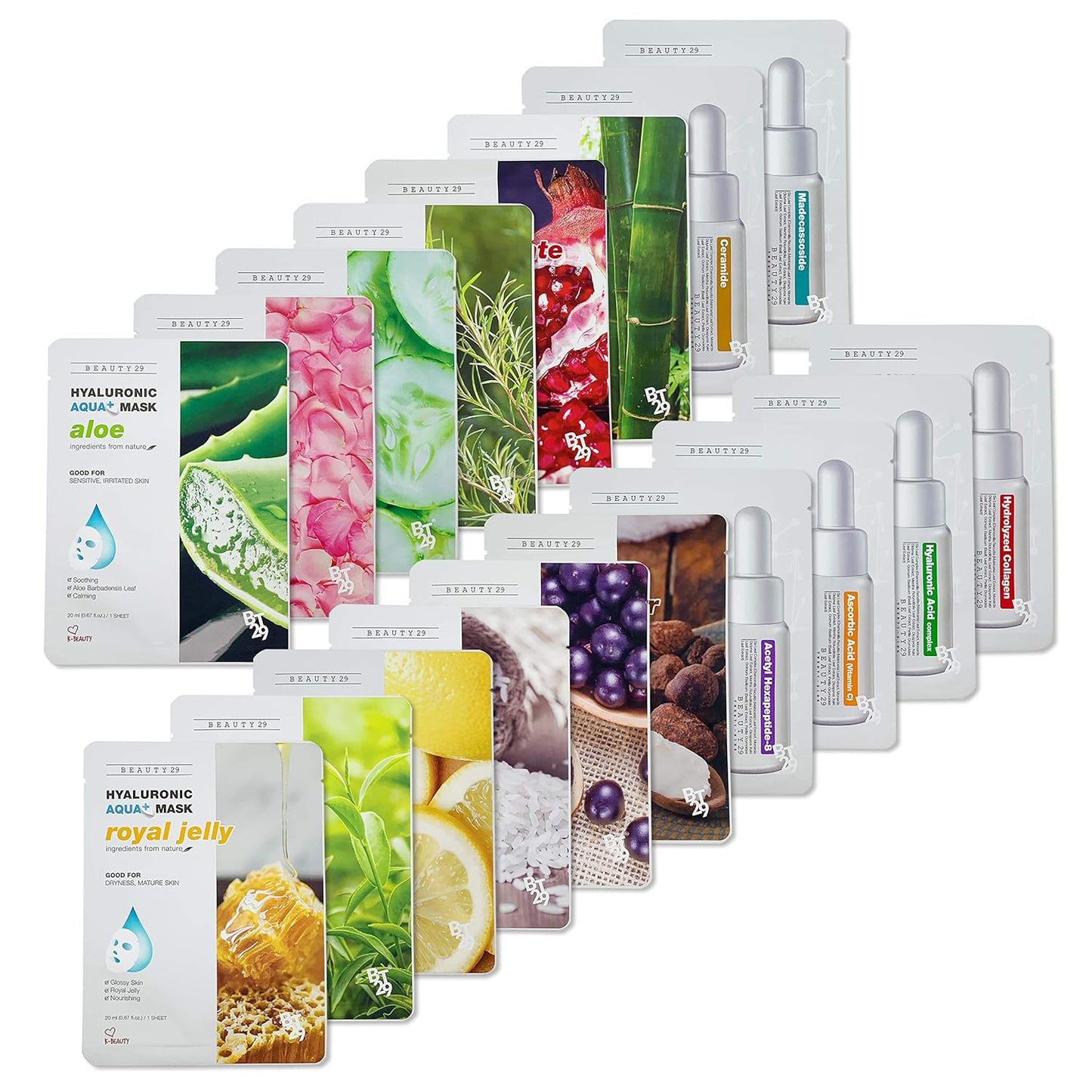Hyaluronic Aqua Plus Essence Full Face Facial Sheet Mask 18 Sheets Combo - VALUE SET