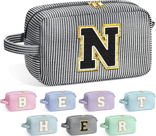 YOOLIFE Gifts for Grandma - Personalized Birthday Gifts for Grandma, Initial Makeup Bag, Monogram Make Up Bag for Women N