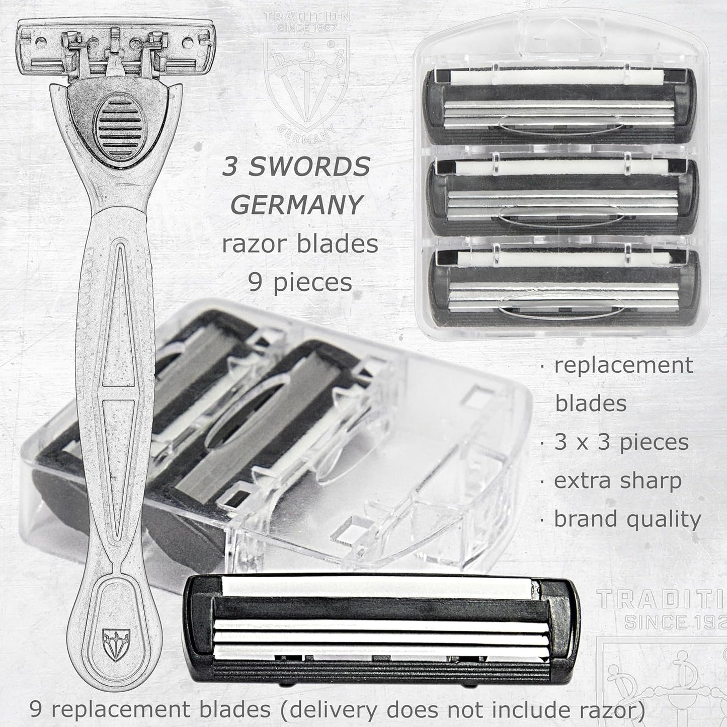 3 Swords Germany - Replacement blades for Men's Travel Set