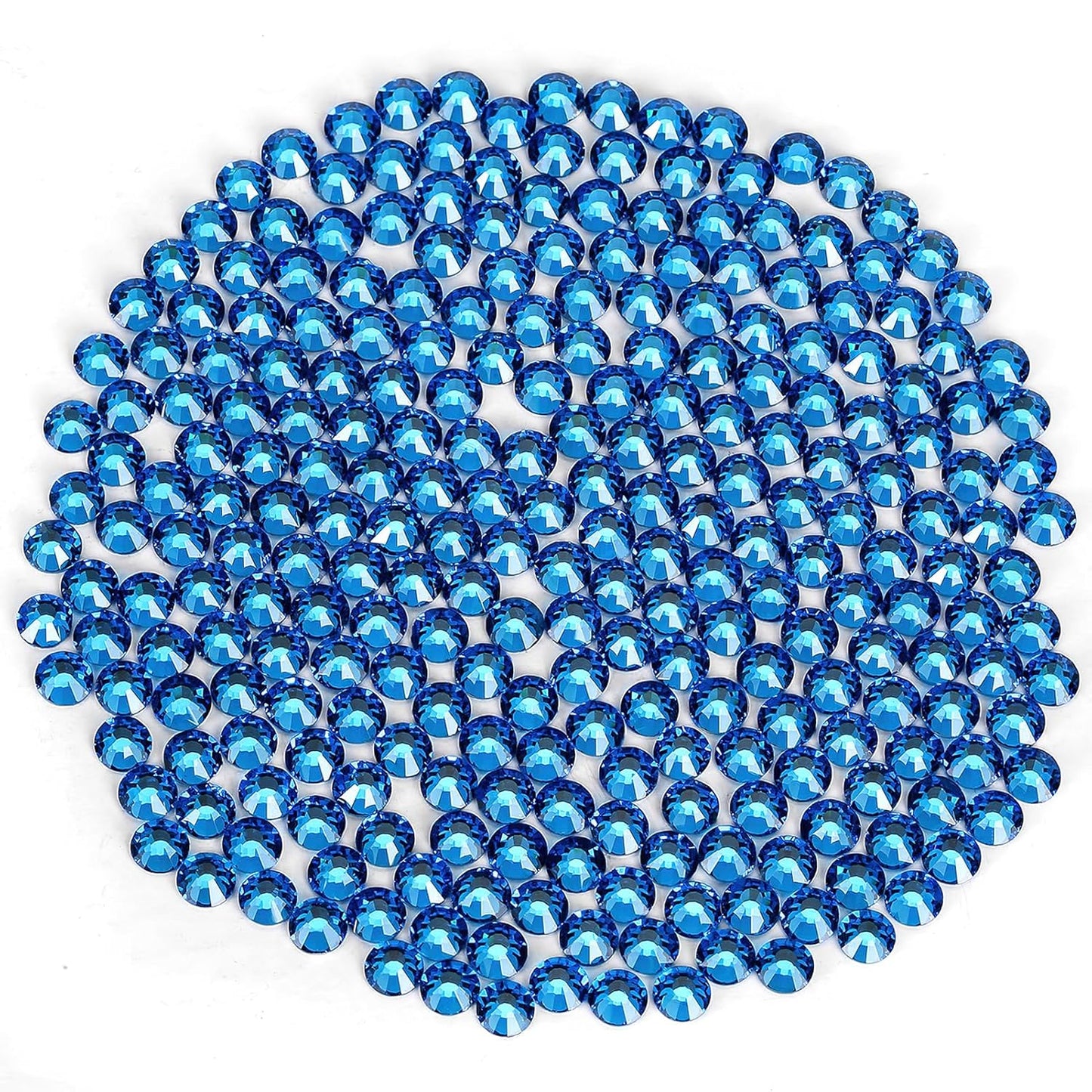 Capri Blue Rhinestones Flatback Rhinestone for Crafts Glass Nail Rhinestones Nail Gems Crystals for Makeup Bags Shoes Decoration DIY(SS8,1440pcs,Capri Blue)