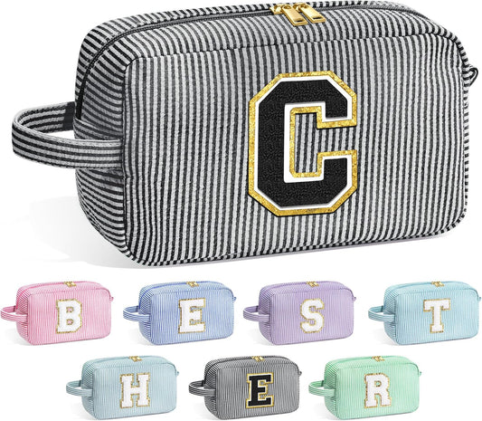 YOOLIFE Birthday Gifts for Mom, Mom Gifts from Daughter, Mother In Law Gifts, Mama Gift Idea, Personalized Gifts for Women, Initial Makeup Bag for Women C