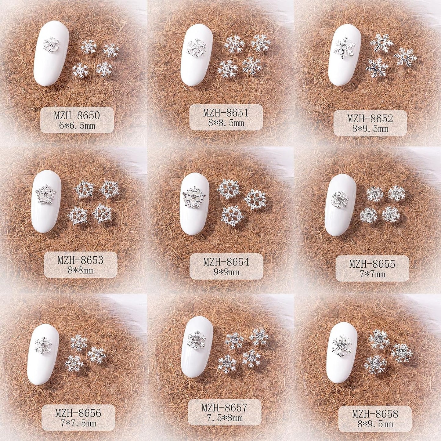 Christmas Nail Charms 20pcs Silver Snowflake Nail Art Charms with Diamond Design Winter Nail Jewelry Supplies Xmas Snowflakes Nail Decoration for Women Girls DIY Manicure Decorative Accessories