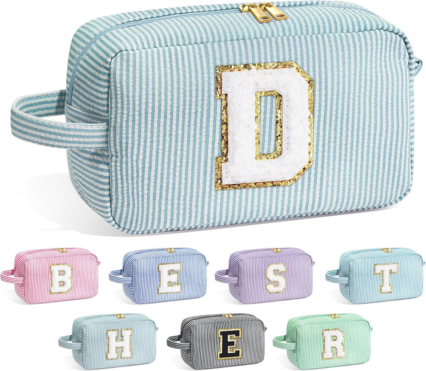 YOOLIFE Gifts for Sister - Birthday Gifts for Sister, Sister Gifts, Sisters Gifts from Sister, Sister In Law Gifts, Personalized Gifts Idea for Women Her, Monogram Initial Makeup Bag for Women D
