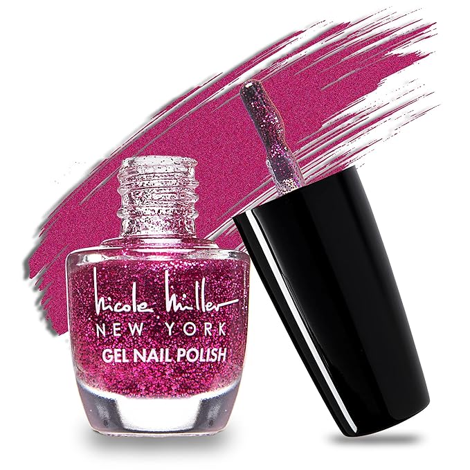 Nicole Miller Gel Nail Polish Set - Long Lasting Gel Fingernail and Toenail Polish for Women and Girls, Glossy and Bright Colors