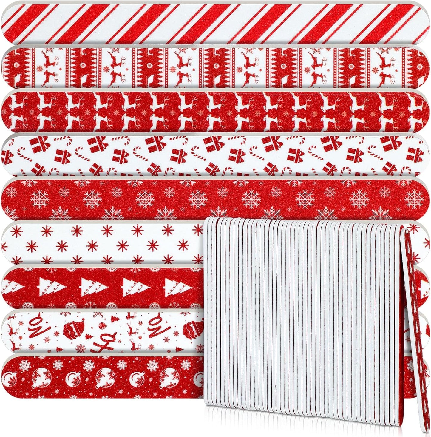45 Pack Christmas Nail Files Gifts Bulk Holiday Emery Boards Double-Sided Christmas Party Nail Files Bulk Stocking Stuffers Christian Gifts for Women Customers Coworkers Staff(Reindeer)