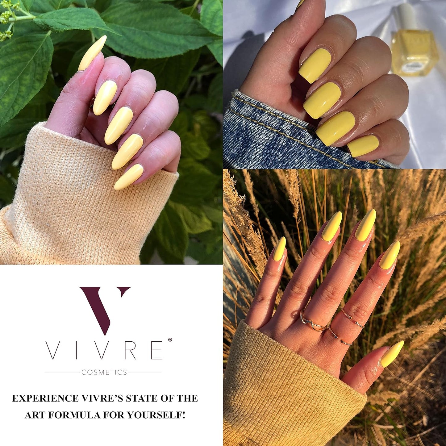 VIVRE Cosmetics Quick Dry Shiny Halal Nail Polish - Vegan, Non Toxic, Long Lasting, Breathable & Water Permeable - Going Bananas