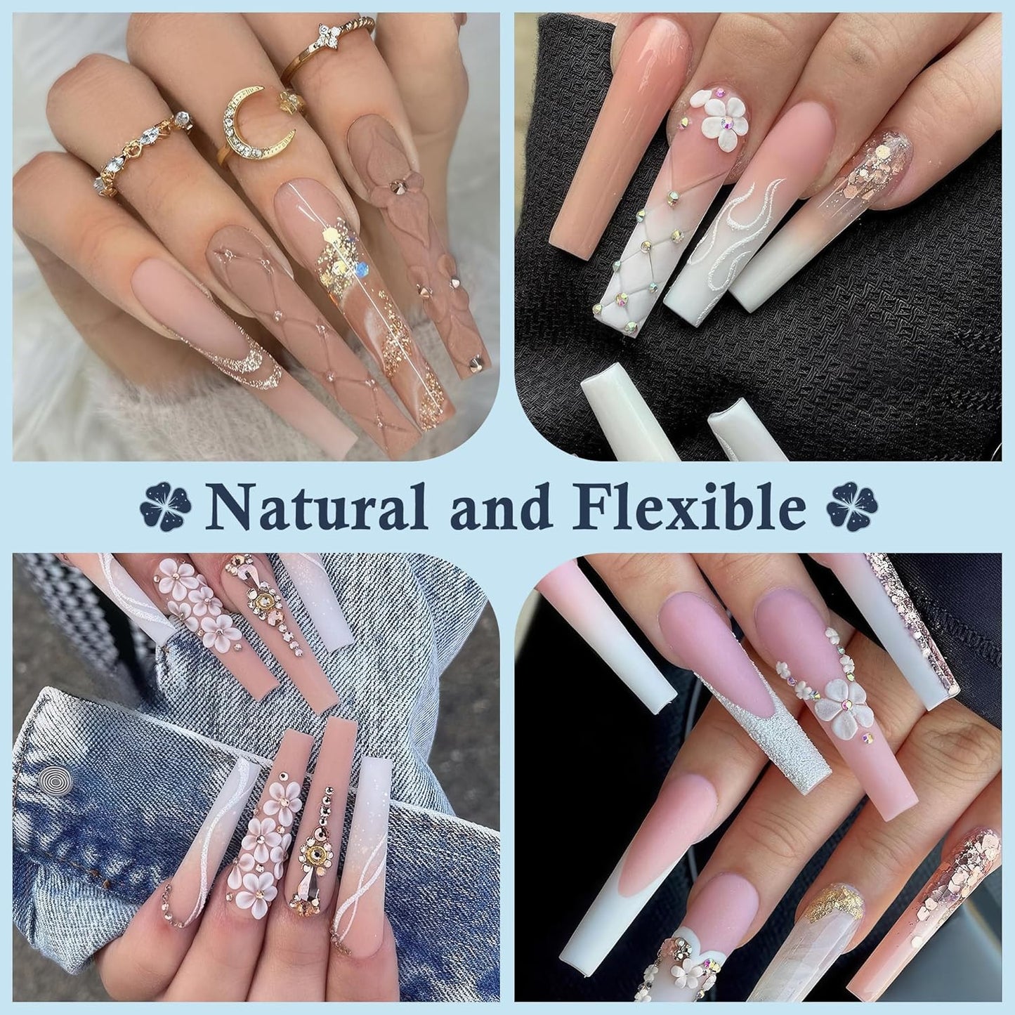2XL Coffin Nails Tips - Luckyfairy XXL 120Pcs Half Cover Gel Nail Tips Straight Long Coffin Acrylic Nails Clear No C Curve Nail Tips For Nail Art Extensions Salon Diy Home 12 Sizes