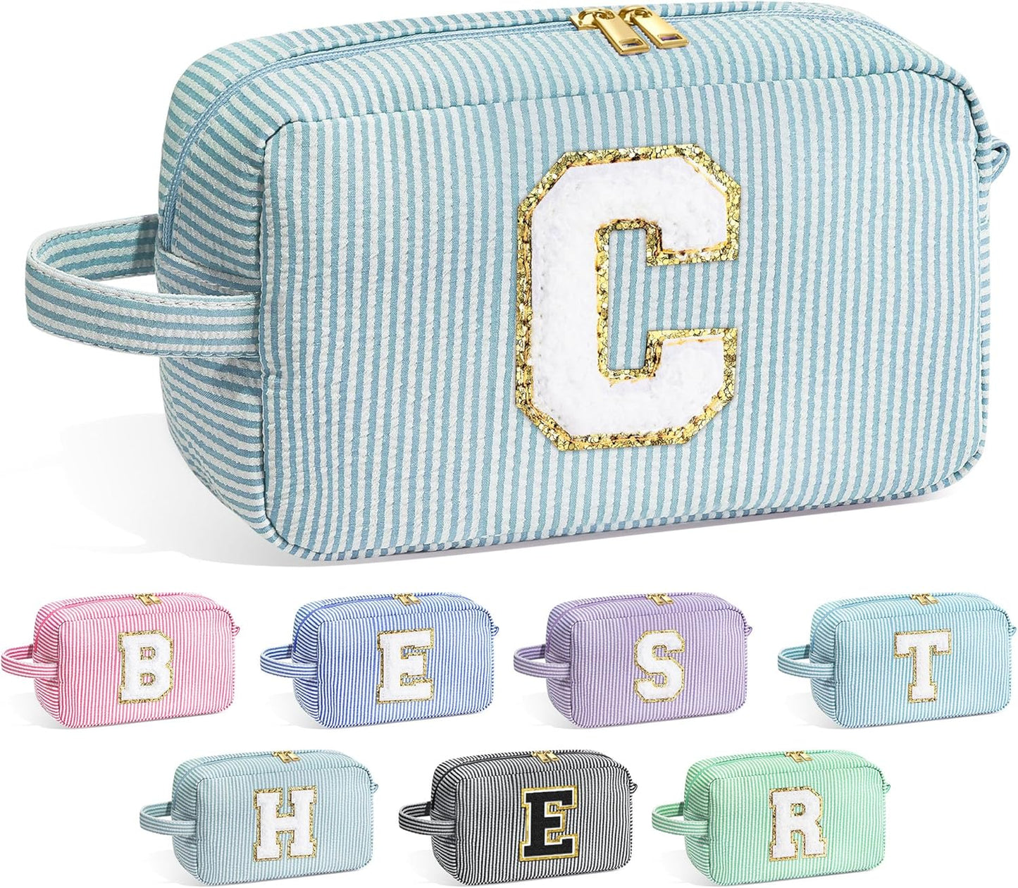 YOOLIFE Gifts for Mom - Birthday Gifts for Mom, Mother In Law Gifts, Mama Gift Idea, Personalized Gifts for Women, Initial Makeup Bag for Women C