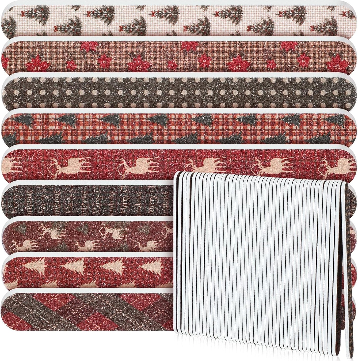 45 Pack Christmas Nail Files Gifts Bulk Holiday Emery Boards Double-Sided Christmas Party Nail Files Bulk Stocking Stuffers Christian Gifts for Women Customers Coworkers Staff(Vintage)