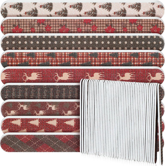 45 Pack Christmas Nail Files Gifts Bulk Holiday Emery Boards Double-Sided Christmas Party Nail Files Bulk Stocking Stuffers Christian Gifts for Women Customers Coworkers Staff(Vintage)