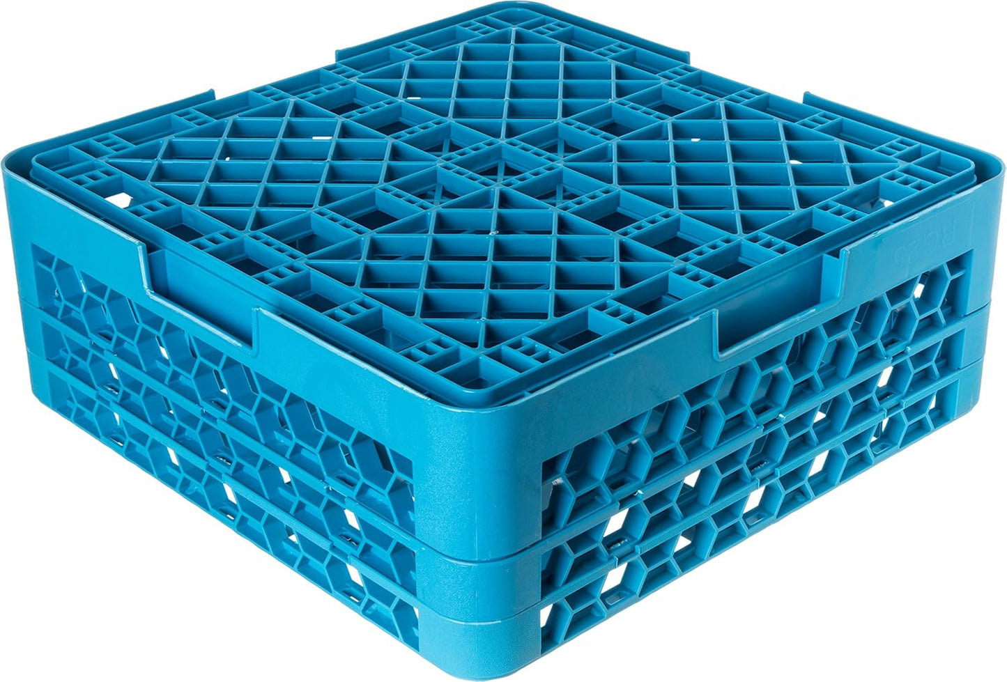 Carlisle FoodService Products OptiClean Plastic 25-Compartment Divided Glass Rack with Extender, Blue, (Pack of 3)