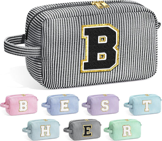 YOOLIFE Bridesmaid Proposal Gifts - Bridal Shower Gifts, Bridesmaid Gifts for Wedding Day, Maid of Honor Gifts, Bride To Be Gifts, Bachelorette Party Gift for Bride, Initial Makeup Bags for Women B