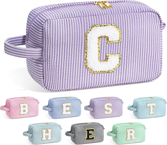 YOOLIFE Birthday Gifts for Mom, Mom Gifts from Daughter, Mother In Law Gifts, Mama Gift Idea, Personalized Gifts for Women, Initial Makeup Bag for Women C