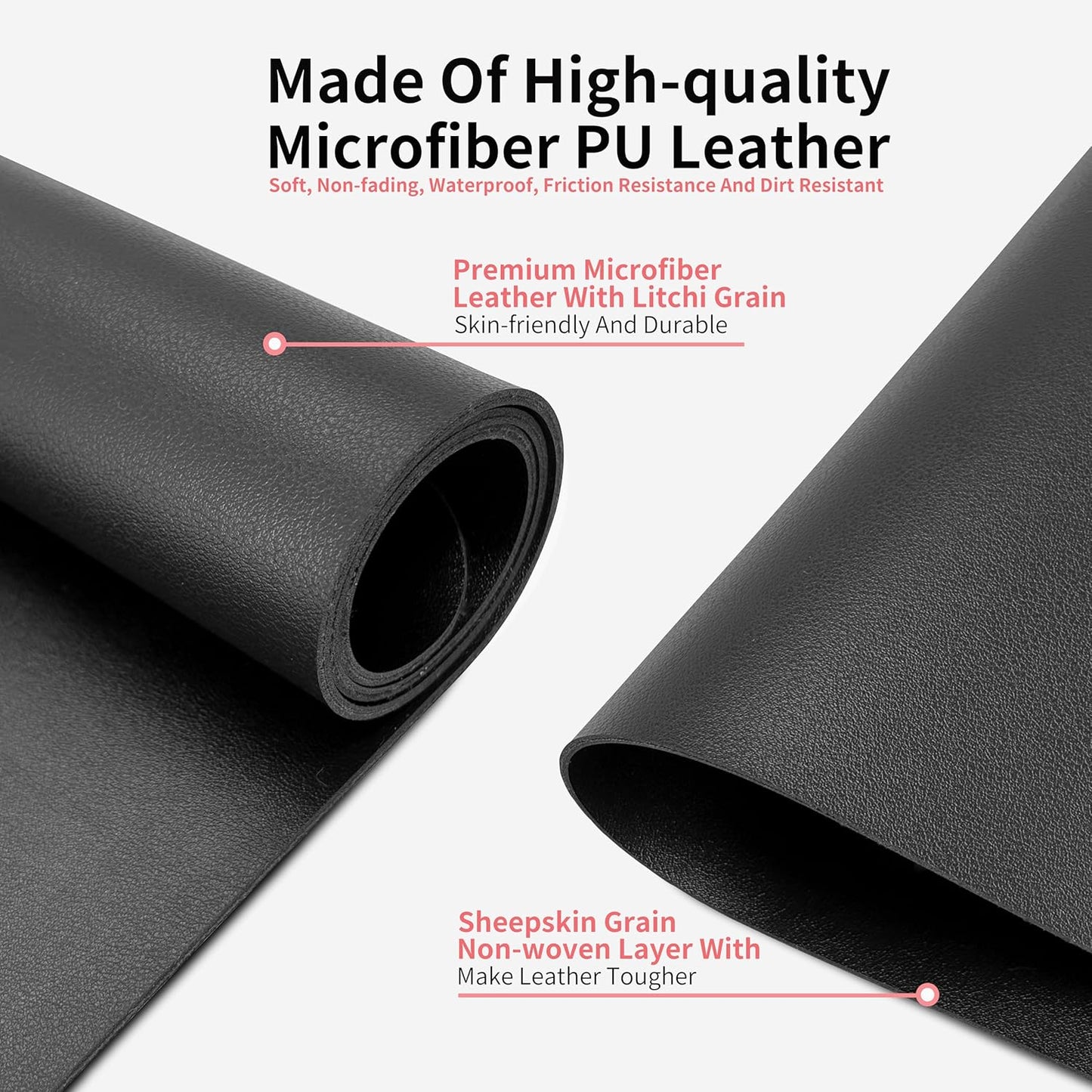 Double-sided Nail Table Mat for Nail tech - Soft Microfiber PU Leather Nail Desk Mat - Foldable Nail Art Table Mat Acetone Resistant for Nails Salon Home (Black) (Mat Only)