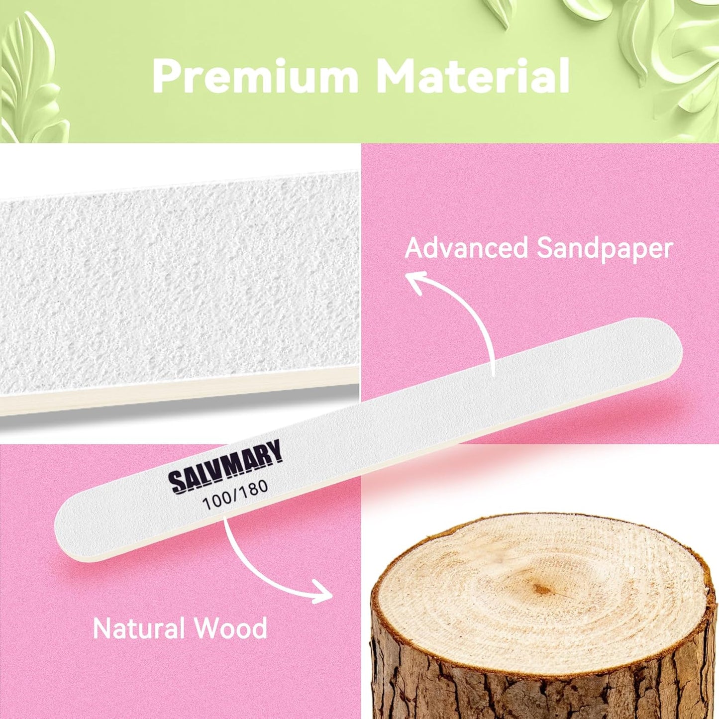 Professional Disposable Small Nail Files 100/180 Grit Double Sided White Emery Boards for Nails Manicure Pedicure Tools 50Pcs