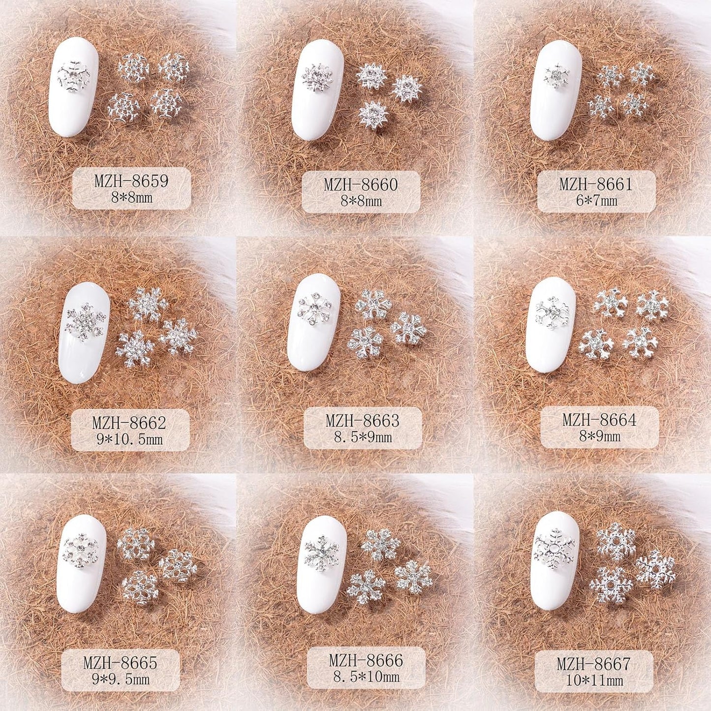 Christmas Nail Charms 20pcs Silver Snowflake Nail Art Charms with Diamond Design Winter Nail Jewelry Supplies Xmas Snowflakes Nail Decoration for Women Girls DIY Manicure Decorative Accessories