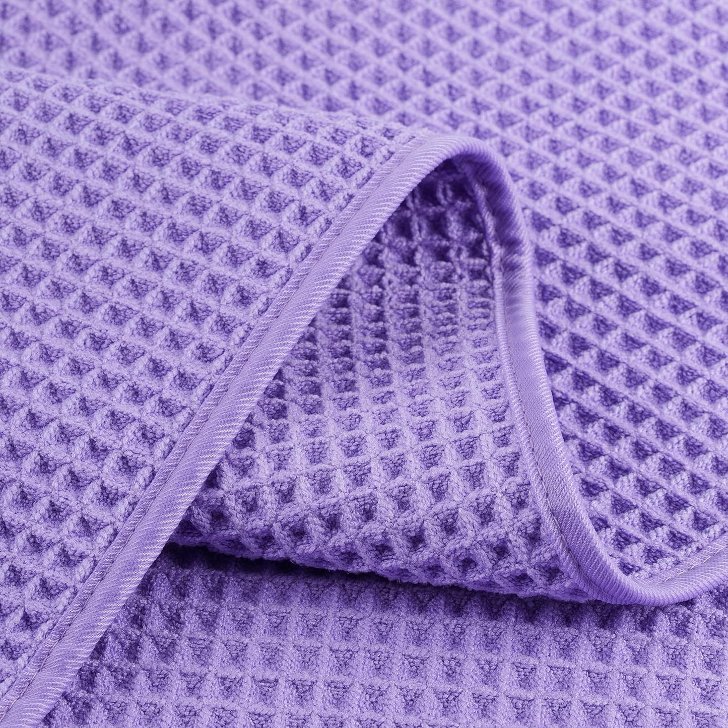 POLYTE Microfiber Lint Free Washcloth Face Towel, 13 x 13 in, 4 Pack (Waffle Weave)