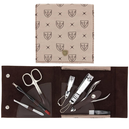 3 Swords Germany - brand quality 7 piece manicure pedicure grooming kit set for professional finger & toe nail care scissors clipper textile case in gift box, Made in Germany