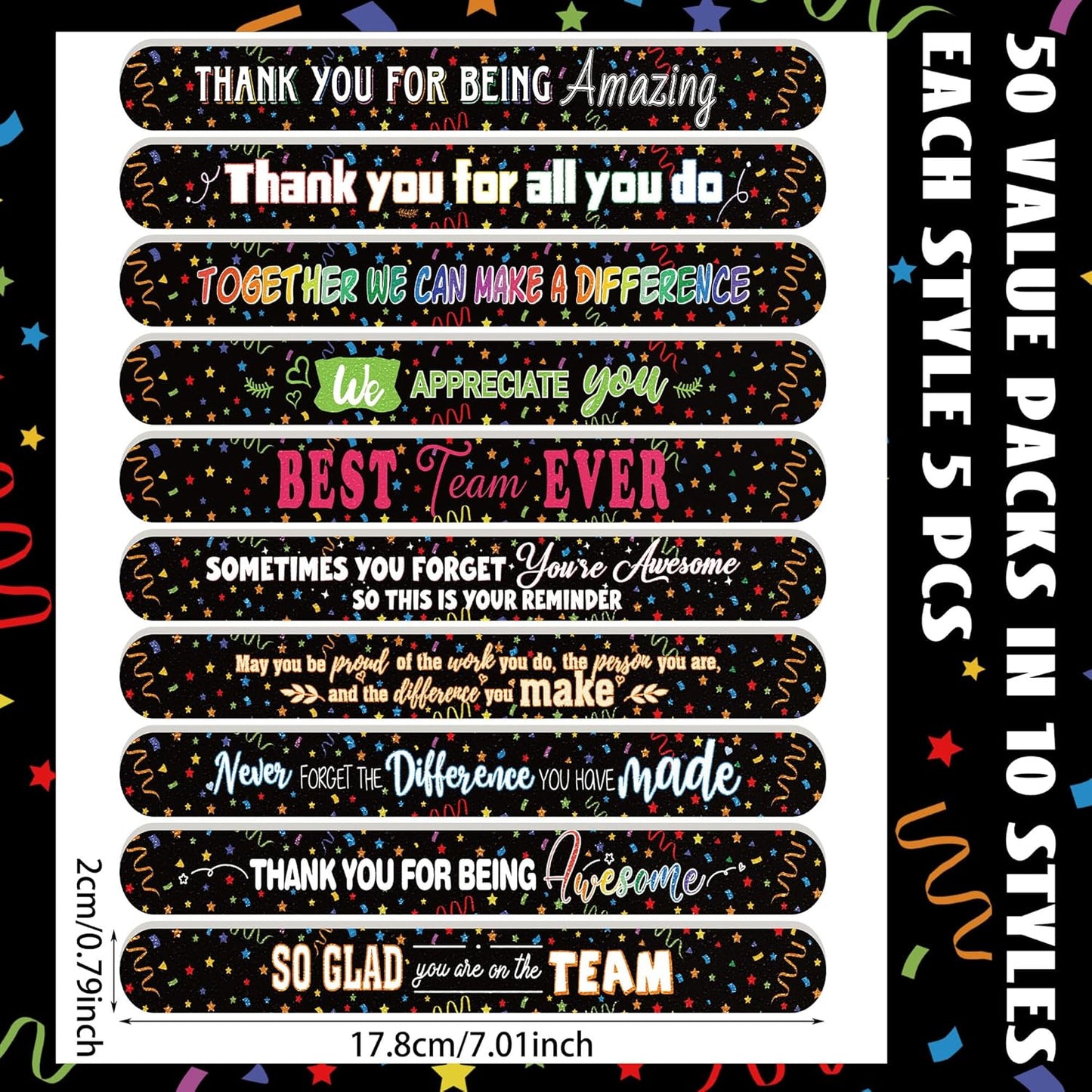50 Pack Teacher Volunteers Appreciation Gifts Bulk Black Nail Files Emery Boards Employee Staff Team Thank You Gifts Nurse Pastor Appreciation Spa Salon Favors for Women Men Coworkers
