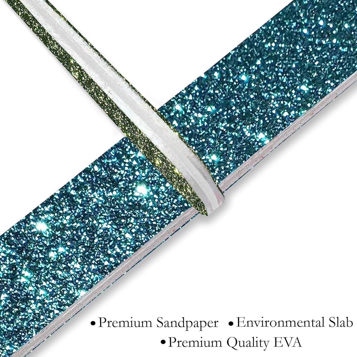 Glitter Colorful Nail File Strips - Manicure and Pedicure Nail Buffers - Double Sided Filers for Shaping and Smoothing Toenails and Fingernails (Regular, 20)