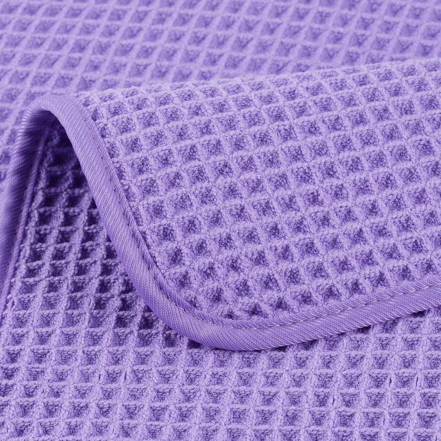 POLYTE Microfiber Lint Free Washcloth Face Towel, 13 x 13 in, 4 Pack (Waffle Weave)