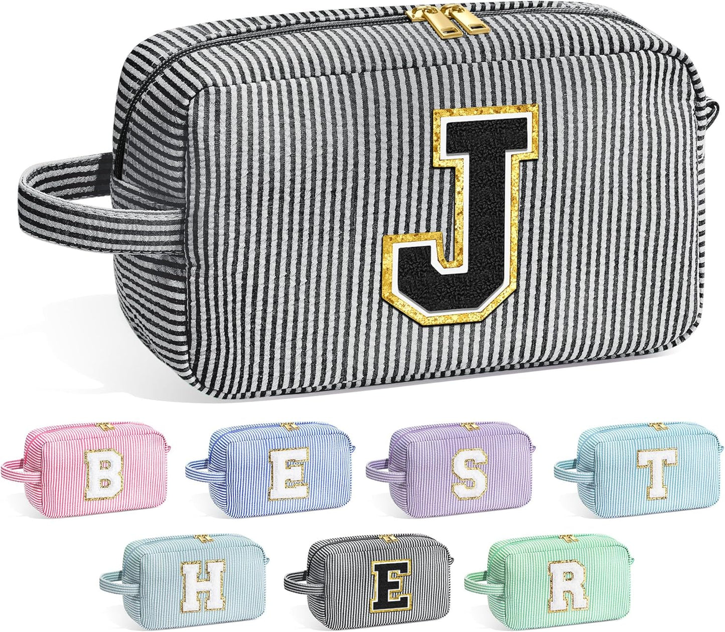 YOOLIFE Birthday Gifts - Personalized Gifts for Her Mom, Best Friend, Teacher, Sister - Initial Makeup Bag