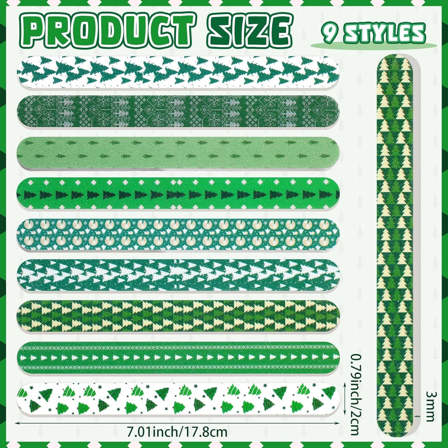 45 Pack Christmas Nail Files Gifts Bulk Holiday Emery Boards Double-Sided Christmas Party Nail Files Bulk Stocking Stuffers Christian Gifts for Women Customers Coworkers Staff(Christmas Tree)