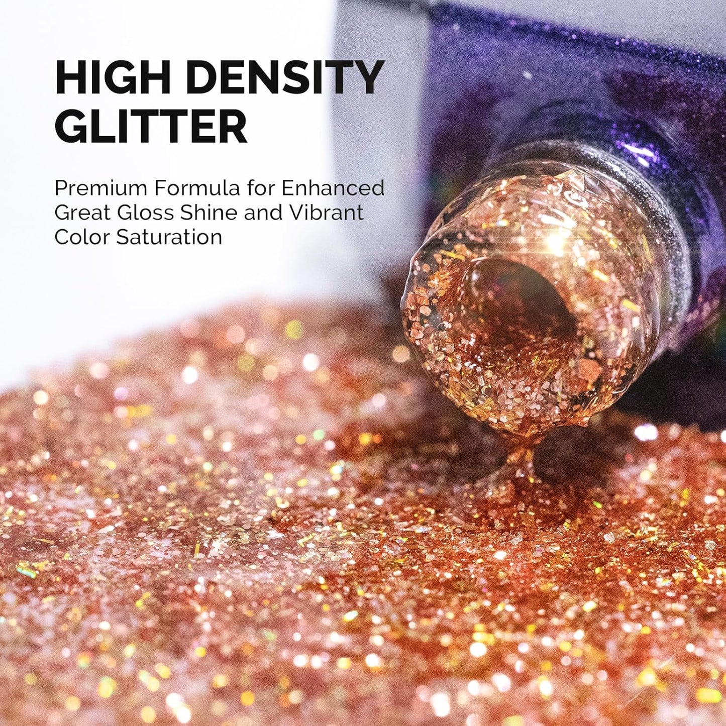 MelodySusie Galaliver Glitter Gel Nail Polish, 15ML Sparkly Shimmer Gel Polish Soak Off UV LED Cured Long Lasting Gift for Women DIY Nail Design Nail Art Manicure Happy Orange X13
