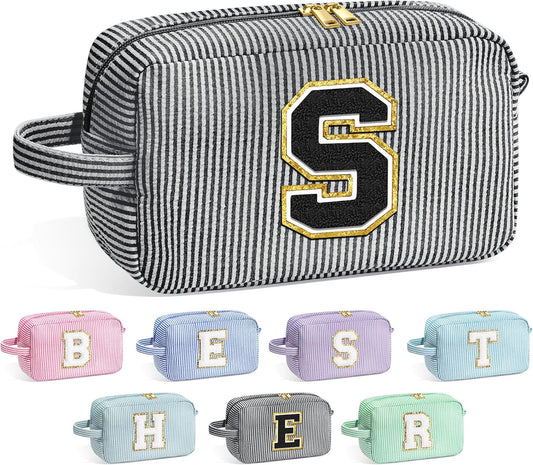 YOOLIFE Birthday Gifts - 20th 30th 40th 50th 60th Birthday Gifts for Women,Personalized Birthday Gifts for Women Her Best Friend Mom Sister, Monogram Initial Makeup Bag, Cute Cosmetic Bag for Women S
