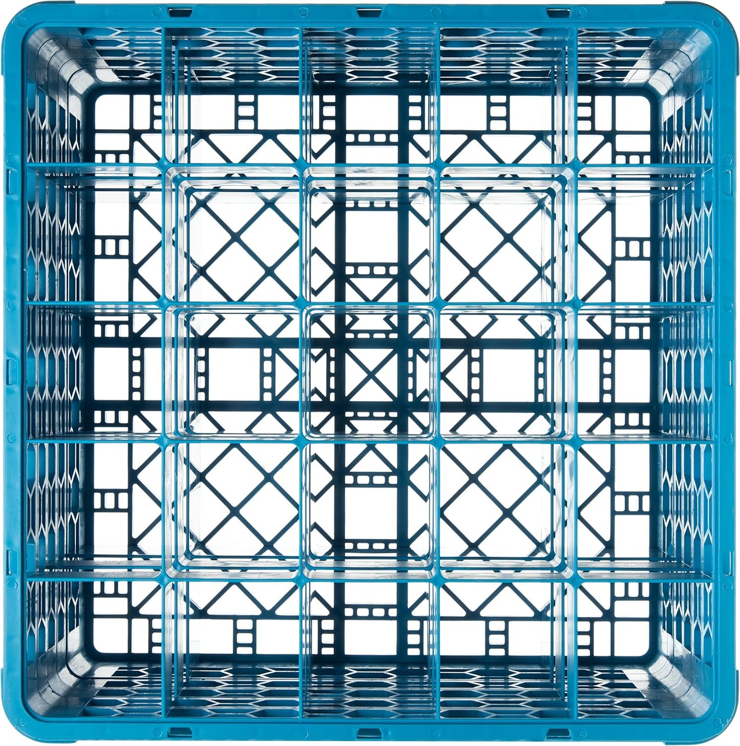 Carlisle FoodService Products RG25-414 OptiClean 25 Compartment Glass Rack with 4 Extenders, 3-1/2" Compartments, Blue (Pack of 2)