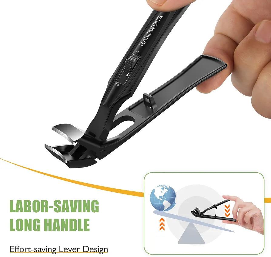 Toenail Clippers for Seniors Thick Toenails, Large Angle Head
Toe Nail Clippers for Men with Wide Jaw Opening, Nail Clippers for Thick Nails with Catcher Long Handle