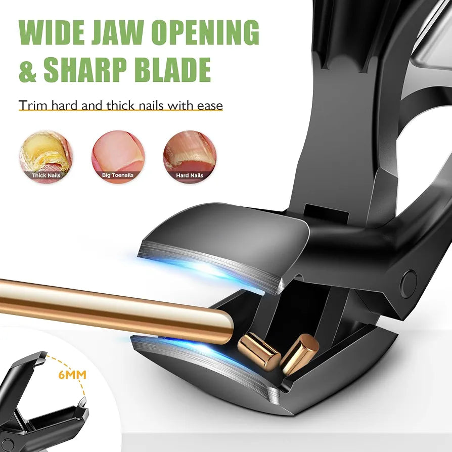Toenail Clippers for Seniors Thick Toenails, Large Angle Head
Toe Nail Clippers for Men with Wide Jaw Opening, Nail Clippers for Thick Nails with Catcher Long Handle