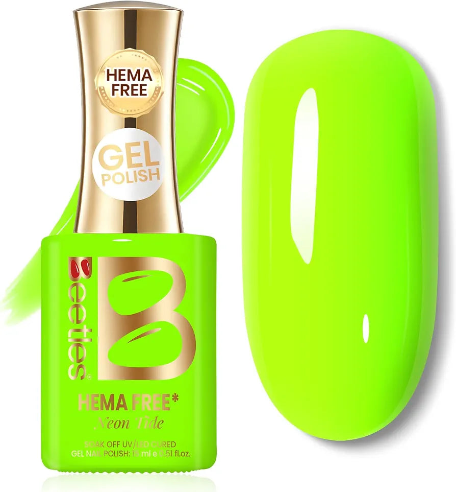 Beetles Neon Green Gel Nail Polish, Neon Tide, 15ML Green Gel Polish
Hema-Free, Color-Matched Bottle Design, Soak Off UV LED, Long-Lasting Holiday & Nails Art for DIY Beginners & Salon Pros