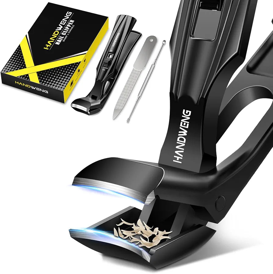 Toenail Clippers for Seniors Thick Toenails, Large Angle Head
Toe Nail Clippers for Men with Wide Jaw Opening, Nail Clippers for Thick Nails with Catcher Long Handle