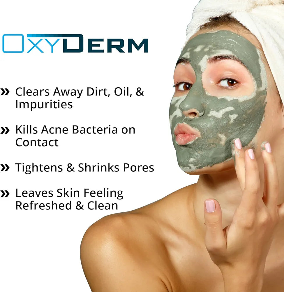 Sulfur Purifying Clay Mask- Deep Pore Cleansing Treatment. Clears Away Acne Blemishes, Clogged Pores, Scars, Oily Skin, Whitehead & Blackhead Pimples for Face & Body with Natural Healing.